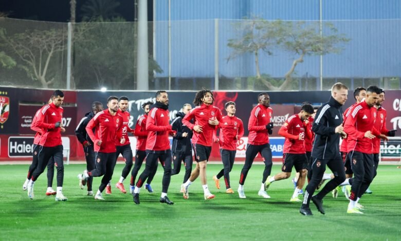 تدريبات-بدنية-وفنية-في-مران-الأهلي-الختامي-قبل-مواجهة-زد