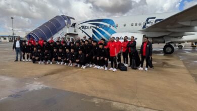 بعثة-منتخب-الناشئين-تصل-ليبيا-والقنصل-العام-في-استقبالها